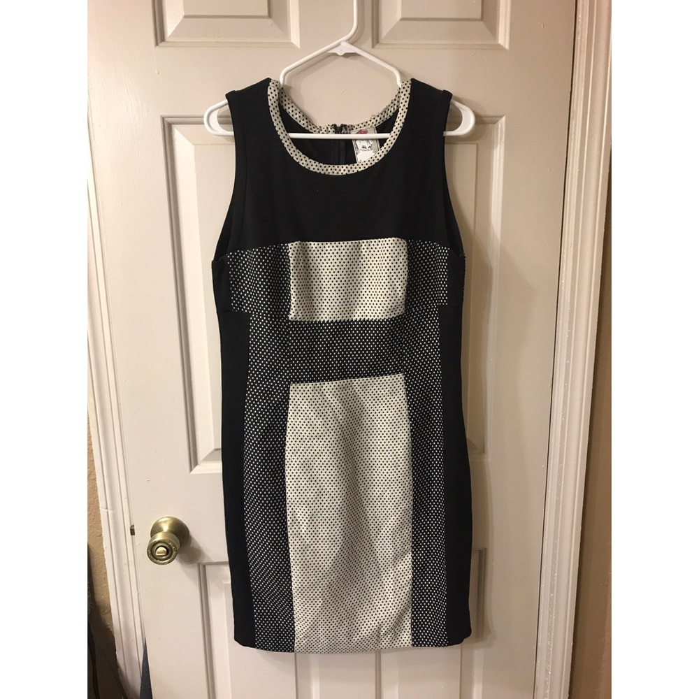 Anthropologie Black and White Sleeveless Sheath Dress